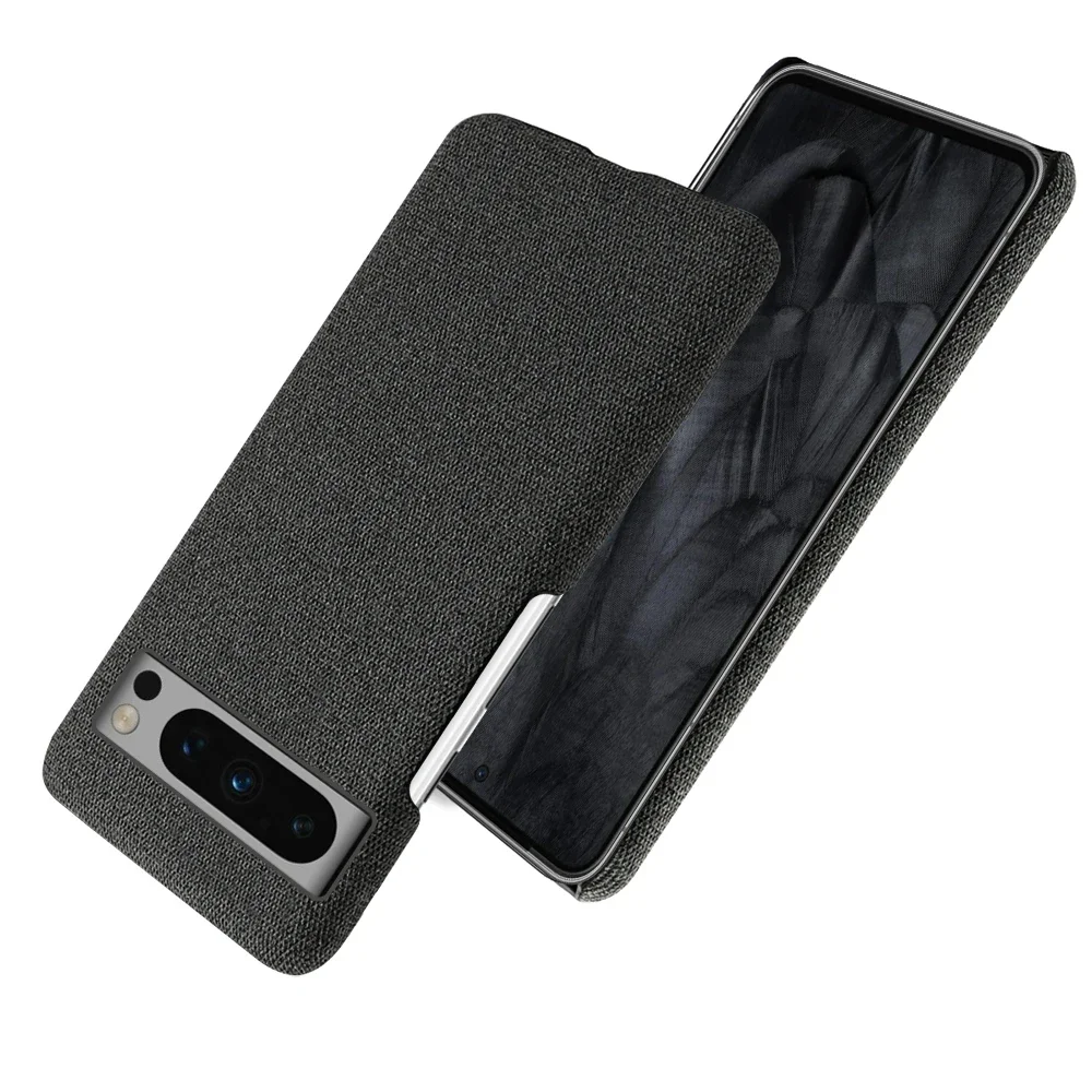For Google Pixel 8 Pro 7 6 5 Case Luxury Fabric Antiskid Cover For Google Pixel 5G 6a 7a 8 Pro Cloth Capa: aluminum / Beige