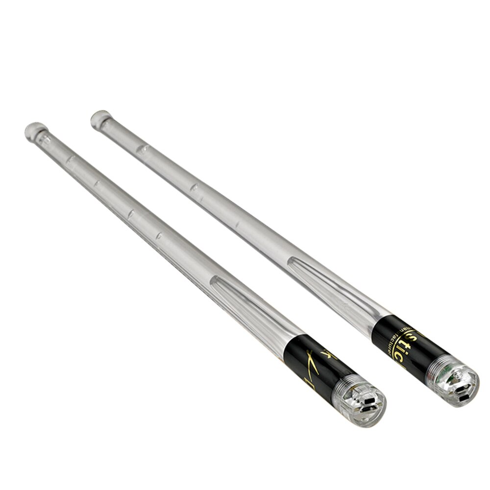 Baguettes de batterie de Jazz à lumière LED, 15 dégradés, lumières colorées, chargeur USB avec interrupteur marche/arrêt