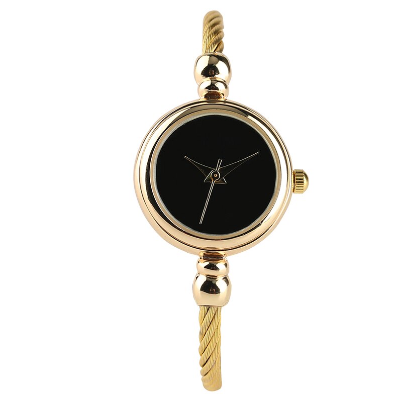 Luxe Dames Bangle Horloges voor Vrouwen Gouden Armband Horloge Mode Minimalistische Quartz Klok Reloj Mujer: Black