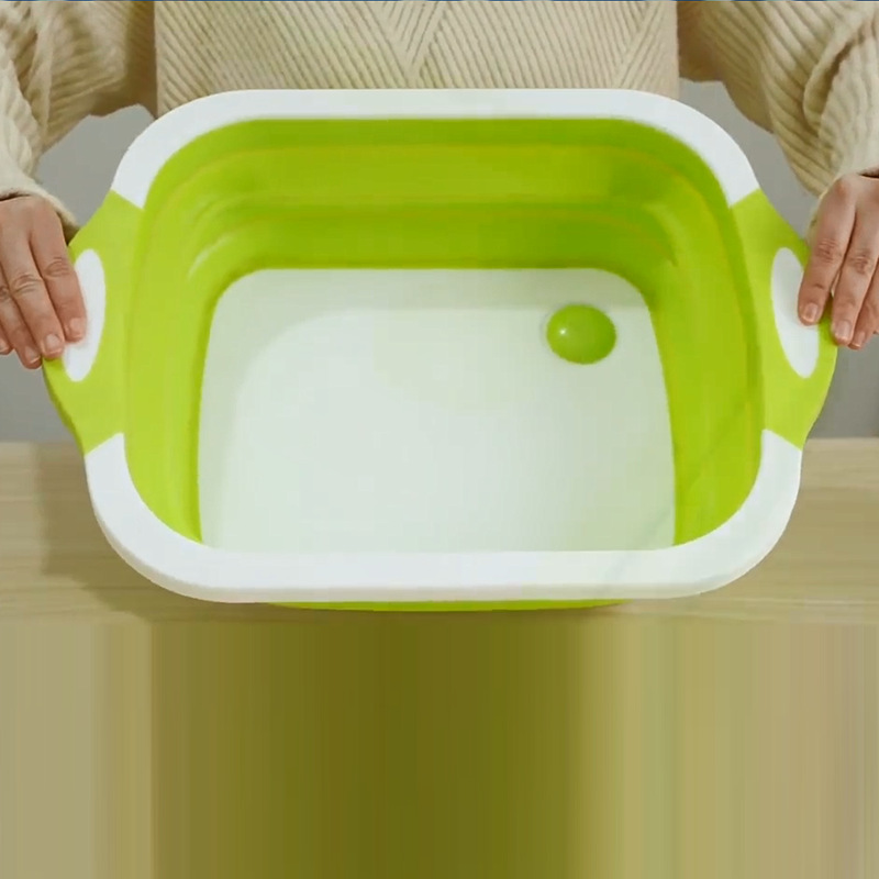 Collapsible Silicone Cutting Board With Storage Dish Tub Colander Multifunctional Kitchen Gadget Chopping board