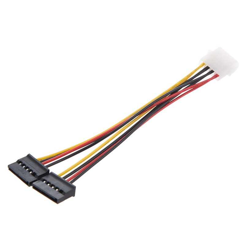 1Pcs 2-Port Sata Splitter Power Cable (2X12-Pin) &amp; 1Pcs 6In Sata Power Y Splitter Power Cable - M/F