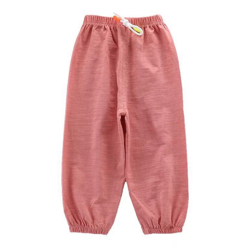12M-5T Baby Summer Candy Color Anti-Mosquito Pants Boy Girl Soft Bamboo Cotton Tie Bloomers Loose Pants Kids Spring Harem Pants