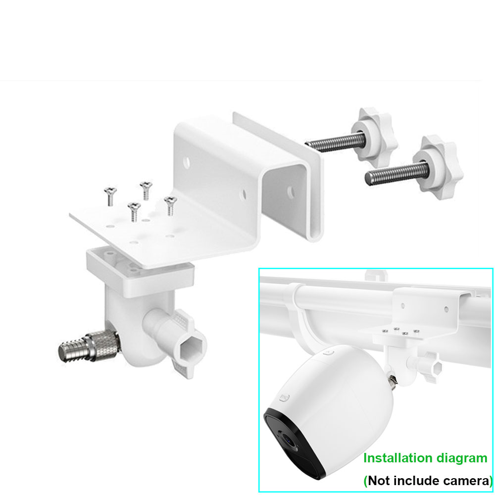 Montagem da calha para arlo pro 2, arlo ultra, arlo pro, arlo hd câmera ao ar livre à prova de intempéries telhado calha câmera de segurança suporte de montagem: white 1 pack