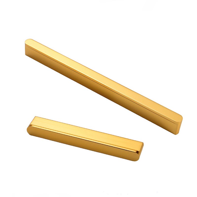 Bright gold cabinet door handles with round head Black long bar handle Kitchen bathroom furniture doorknob Cupboard pulls: Bright gold / Length 300mm