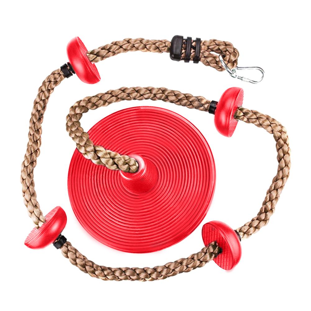 Neue Outdoor Klettern Seil Disc Schaukel Für Kinder Physikalische Ausbildung Klettern Seil Mit Anschluss Gürtel Karabiner: Rot