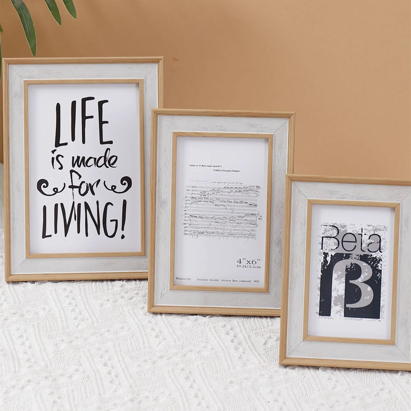 Marcos de fotos de madera Natural, marco de fotos clásico para colgar en la pared con cuadros de plexiglás, decoración de fotos