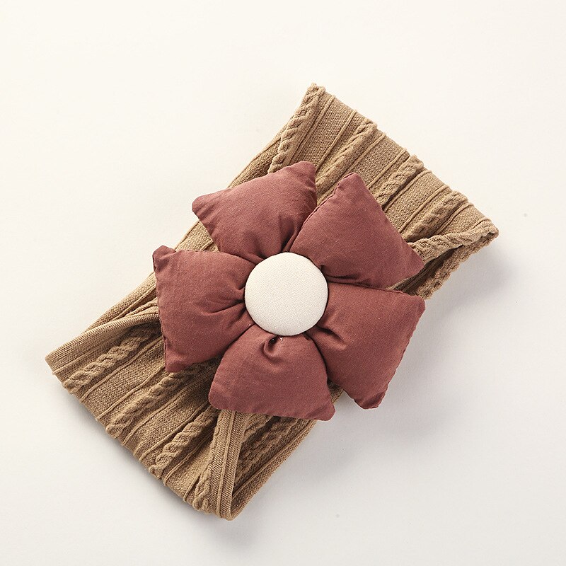Floral Baby Girl Headbands Baby Hair Accessories Toddler Girls Bows Baby Girl Items: Dark Brown