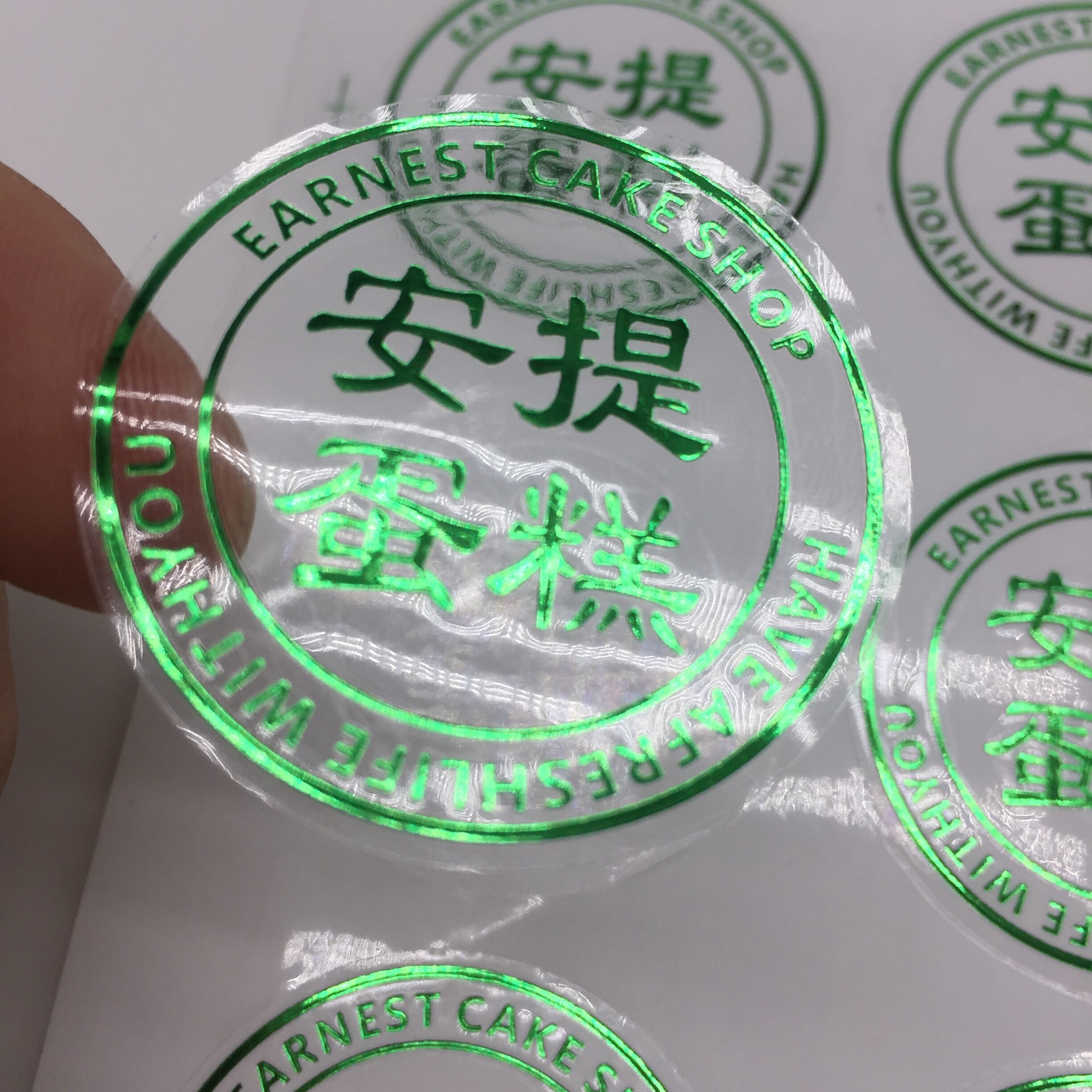 Custom Made Pvc Sticker/Zelfklevende Sticker/Gold Sticker/Goud Stempelen Sticker/Helder Transparant Sticker