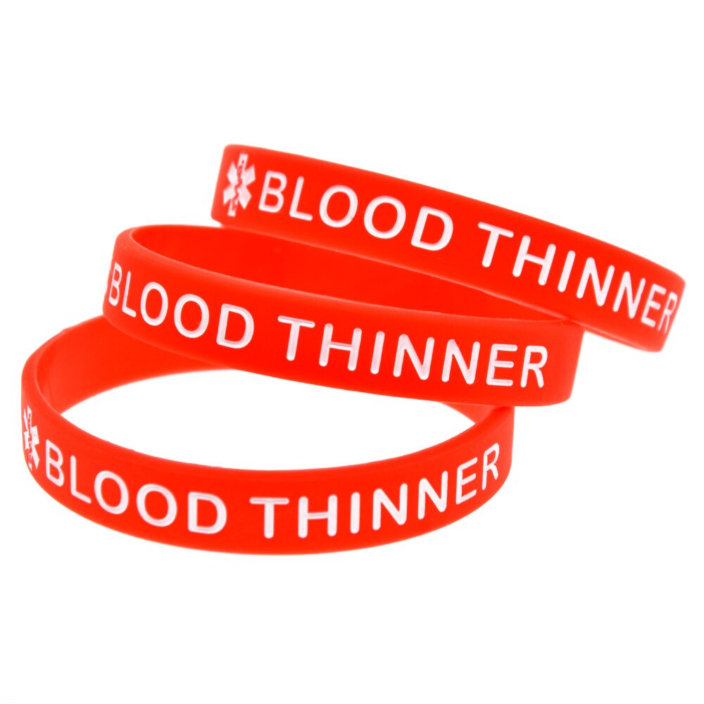 Blut Dünner Warnung Worte Silikon Armbinde Färbung Handgelenk Band: 01 eins Stck