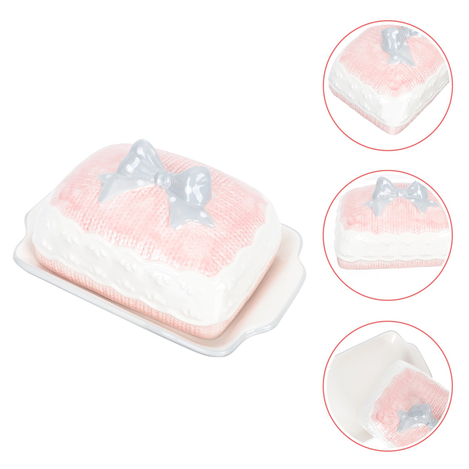 Exquisite Ceramic Plate Dessert Plate Cheese Butter Box Delicate Food Plate: Default Title