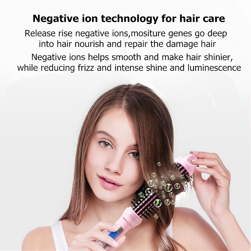 LESCOLTON Display 2 In 1 Ceramic Hair Straightener Comb Hair Curler Curling Roller Beauty Care Iron Brush Comb