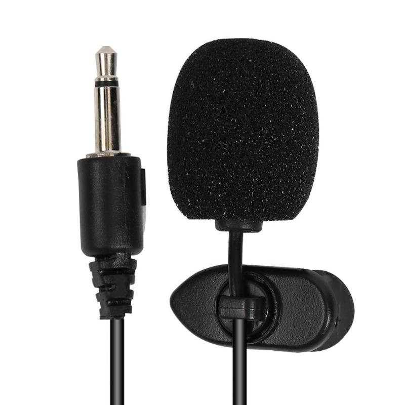 ALLOYSEED Mini 3.5mm Jack Wired Microfoon Clip-on Kraag Revers Lavalier Microfoon Voor Telefoon Laptop Auto Handsfree Externe microfoon