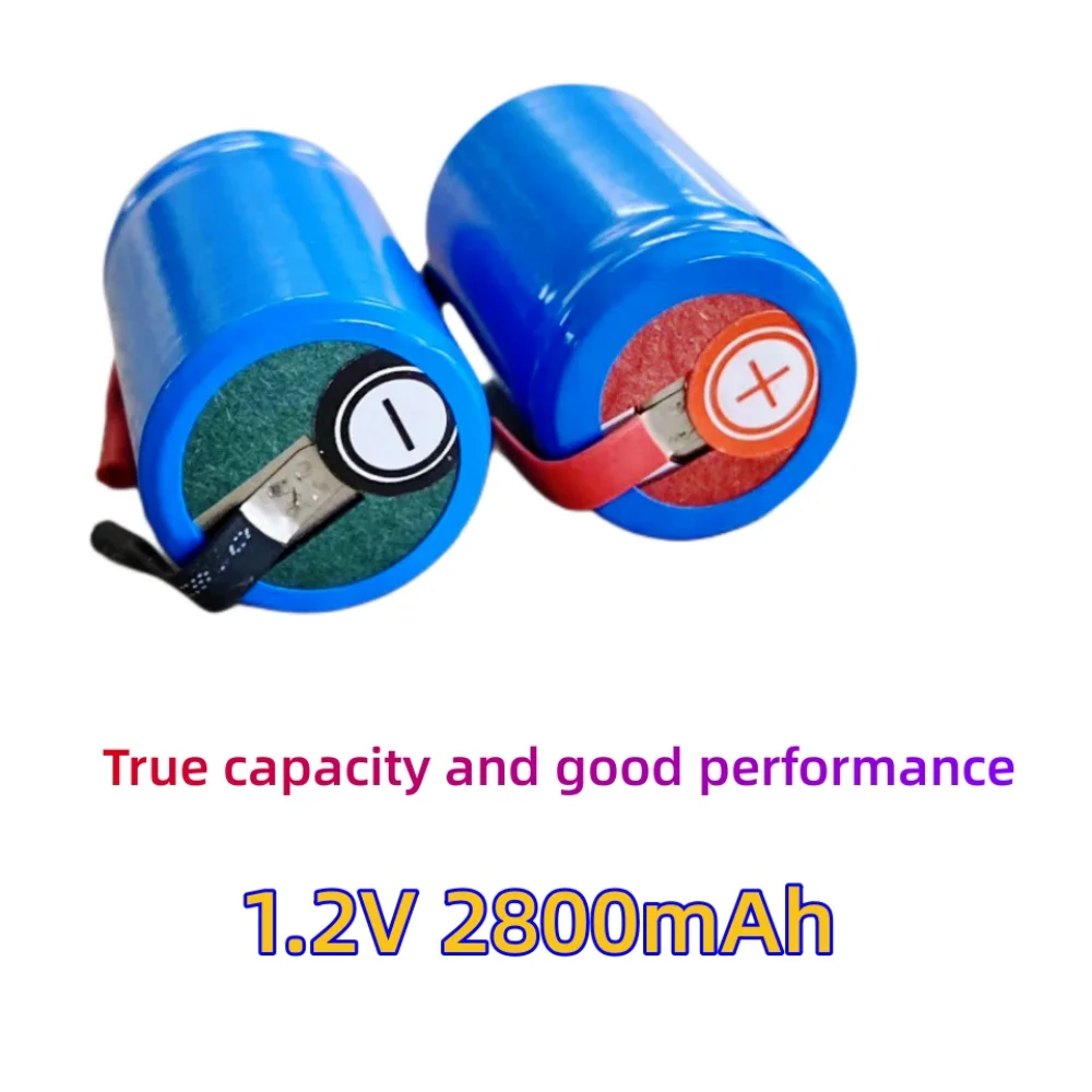 Baterías Ni-MH recargables de alta descarga con pestañas de soldadura, 1,2 V, 2800mAh, 4/5 SC Sub C