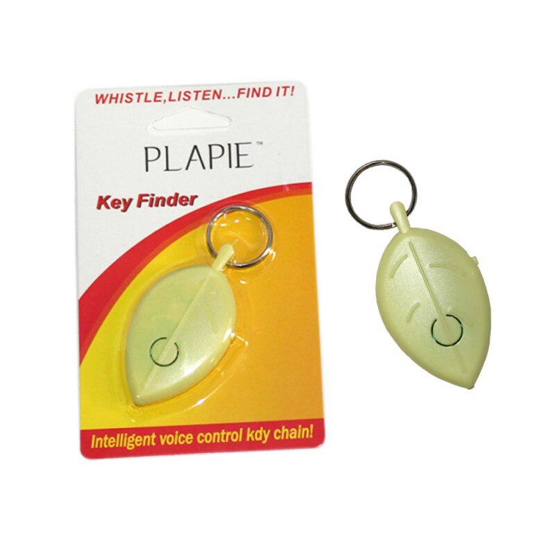 Mini nøgle finder praktisk bærbar anti-mistet nøglering blad fløjte induktion nøgle fløjte lyd ledet lys anti-mistet alarm
