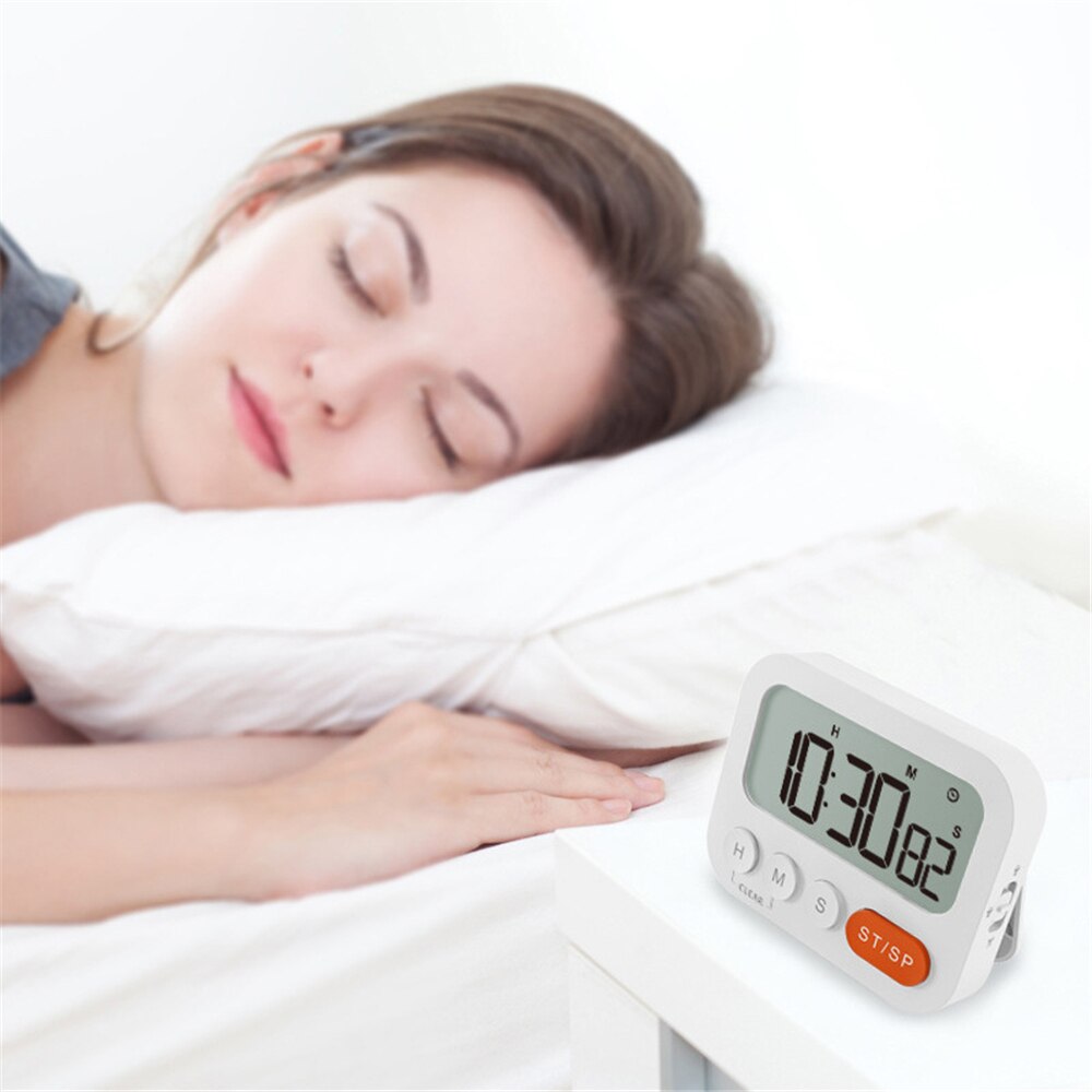 Multifunction Timer with LCD Screen Wall-mountable Desktop Digital Timer with Alarm Clock Countdown Timer for Cooking Study