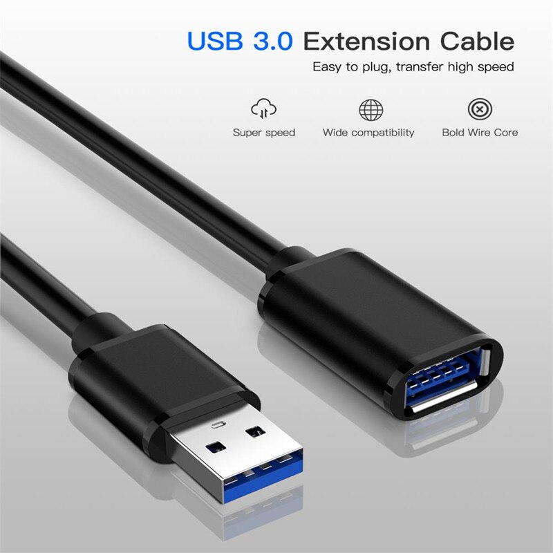 USB3.0 Verlengkabel Usb 3.0 Kabel Man-vrouw Data Sync Snelle Speed Cord Connector Voor Laptop Pc Printer Harde schijf