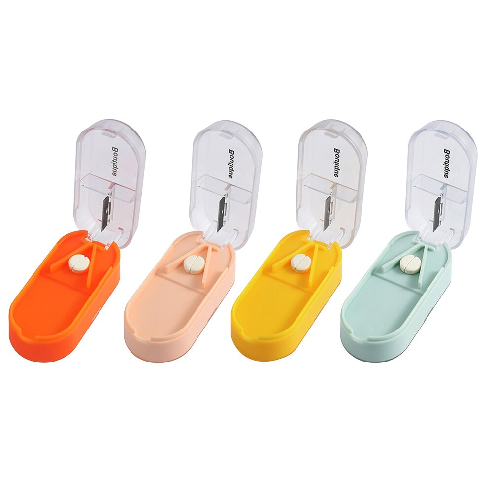 Divide Compartment Storage Box Portable Medicine Case Container Tablets Dispenser Organizer Crusher Box