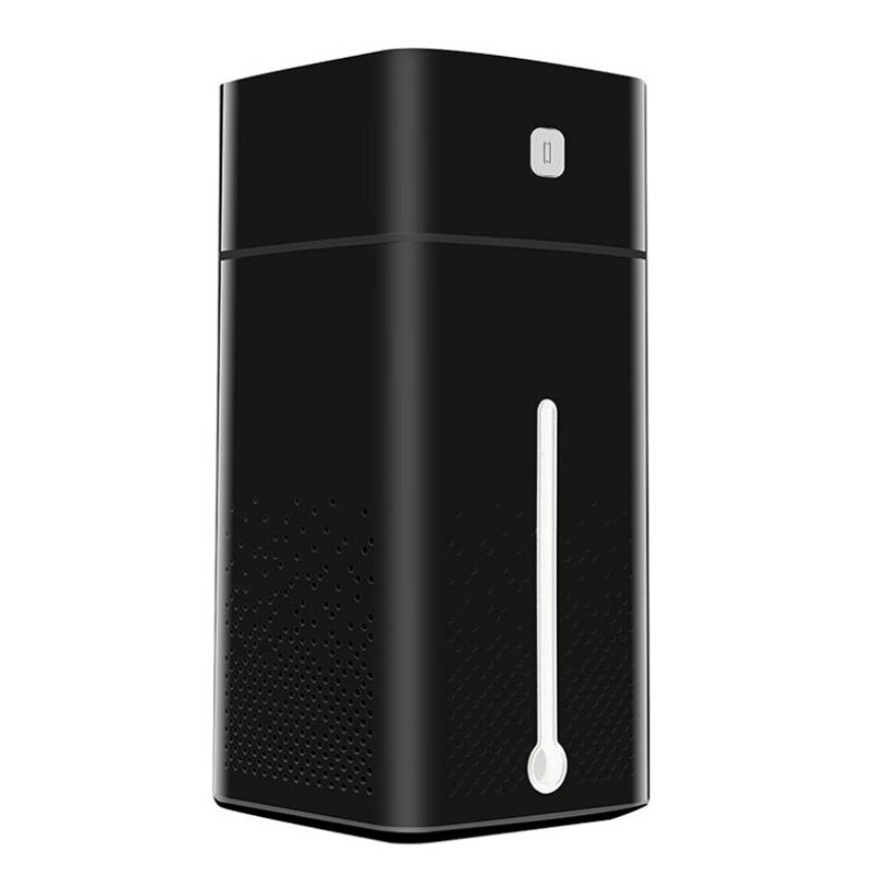 1000ml Water Cube Aroma Diffuser Ultrasonic USB Air Humidifier LED Lights Mist Maker Mini Home Air Purifier: Black