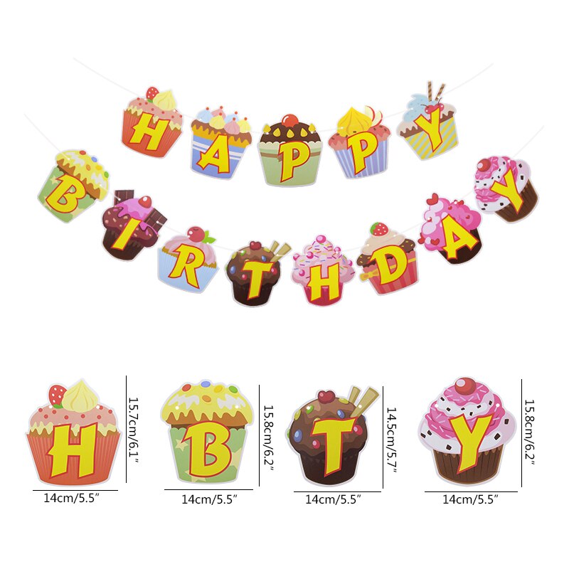 1set Happy Birthday Letter Pull Flag Wine Bottle Mermaid Baby Shower Theme Party Paperboard Banner Backdrop Decoration Supplies: B04