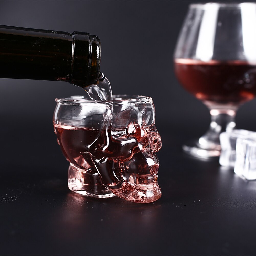 Nyhet koppar 25ml-250ml dubbel vägg skalle skelett whisky bar vinglas glas kopp kristall skalle huvud vodka skott vinglas