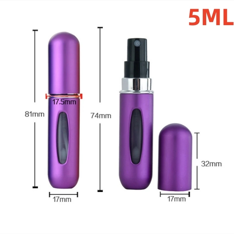 5/8ml wielokolorowe aluminiowe mini butelki perfum z pompką rozpylającą, przenośna pusta butelka z wymiennym atomizerem, niezbędna w podróży