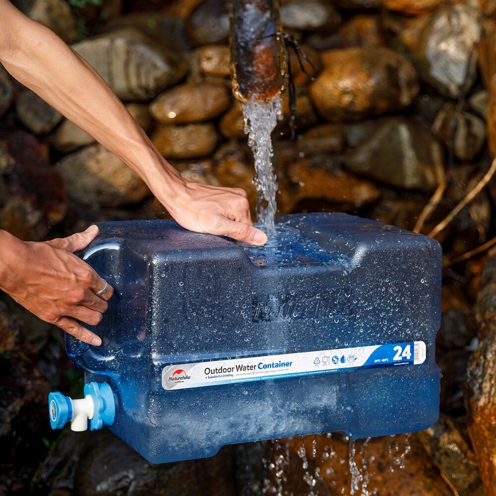 Naturehike-contenedor de agua para PC de grado alimenticio, cubo de agua de gran capacidad para exteriores, senderismo, Camping, con grifo
