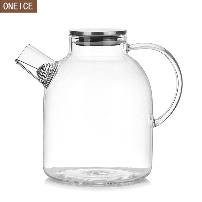 Värmebeständigt transparent glas tekanna kaffekanna hantverk kinesiskt kung fu te 80ml / 1000ml/1800ml rostfritt stål lock