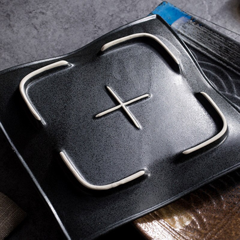 FANCITY Household tableware Chinese style square plate commercial square plate ceramic restaurant plate dinner plate