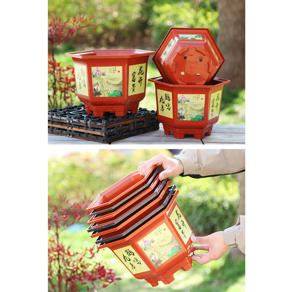 Practical Plastic Flower Pot Resin Large-diameter Potted Bonsai Garden Supplies Thickened Hydroponic Planter