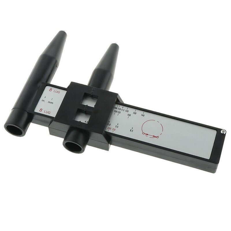 2X Wheel Rim Bolt Pattern Sliding Measuring Tool Gauge 4 5 6 8 Lug PCD Ruler