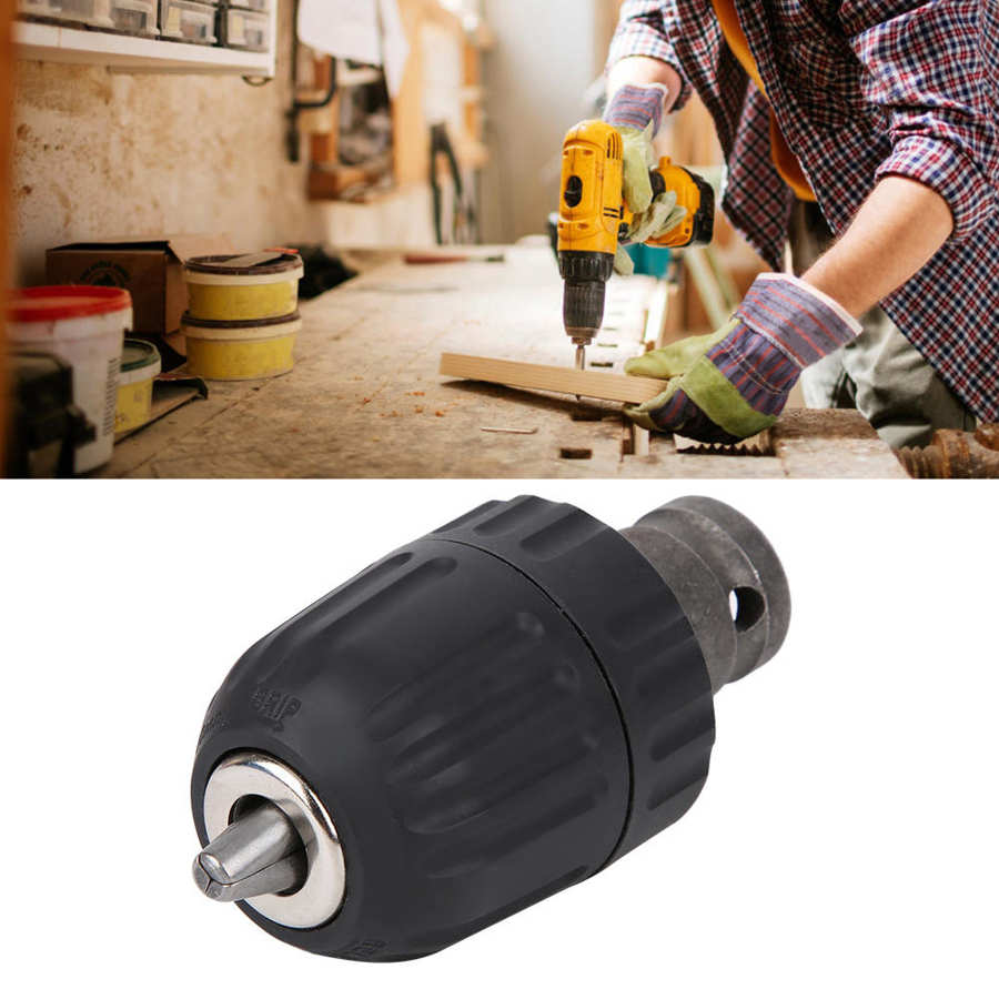 Drill Chuck 0.8mm-10mm 3/8-24UNF Drill Chuck Adaptor Thread Installation For Electric Wrench Conversion