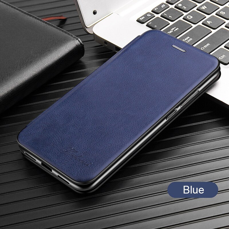 Per xiaomi mi note 10 lite caso di vibrazione del cuoio di Caso magnetico xiomi mi nota 10 luce note10 pro 10 lite 10pro del telefono libro coque funda: mi note 10 lite / blue