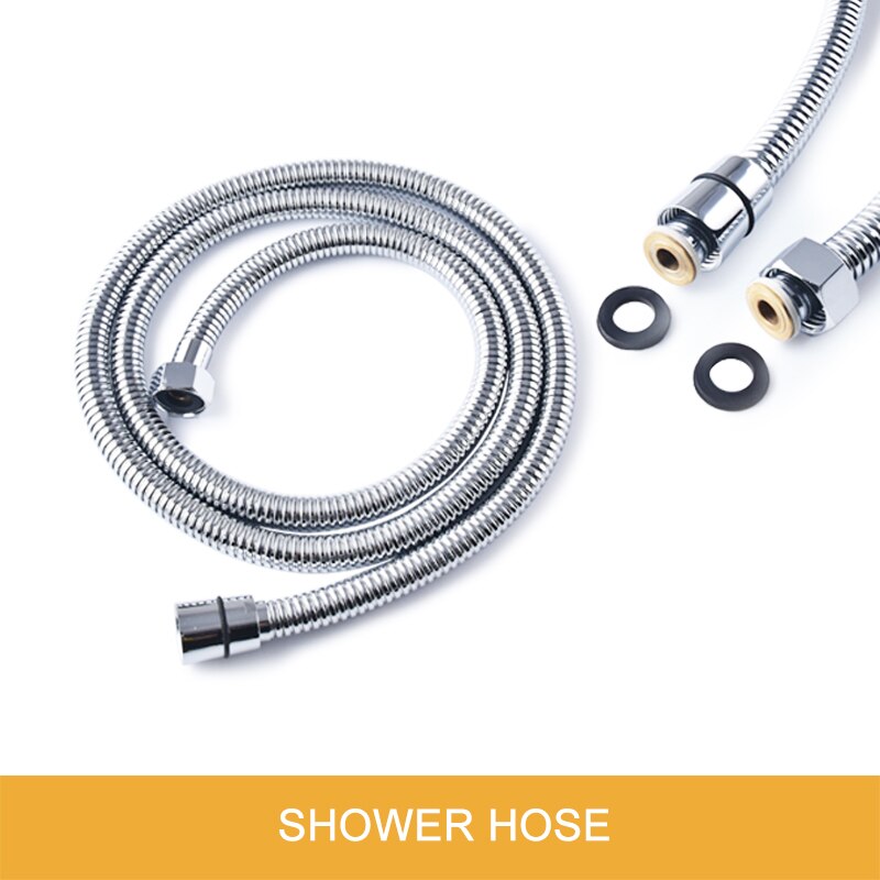 Badkamer Armatuur Handheld Douche Met Extra Lange Slang En Messing Beugel Houder Muur Gepolijst Hand Kraan Set Shine Chrome: Shower hose only