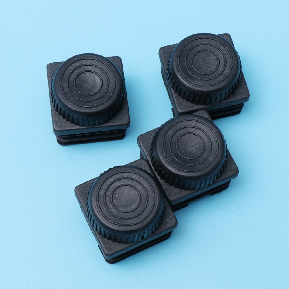 20pcs M8 Square Pipe Plug Furniture Square Foot Mats Tube Cover Pipe Fittings with Nut and Adjustable Feet 35*