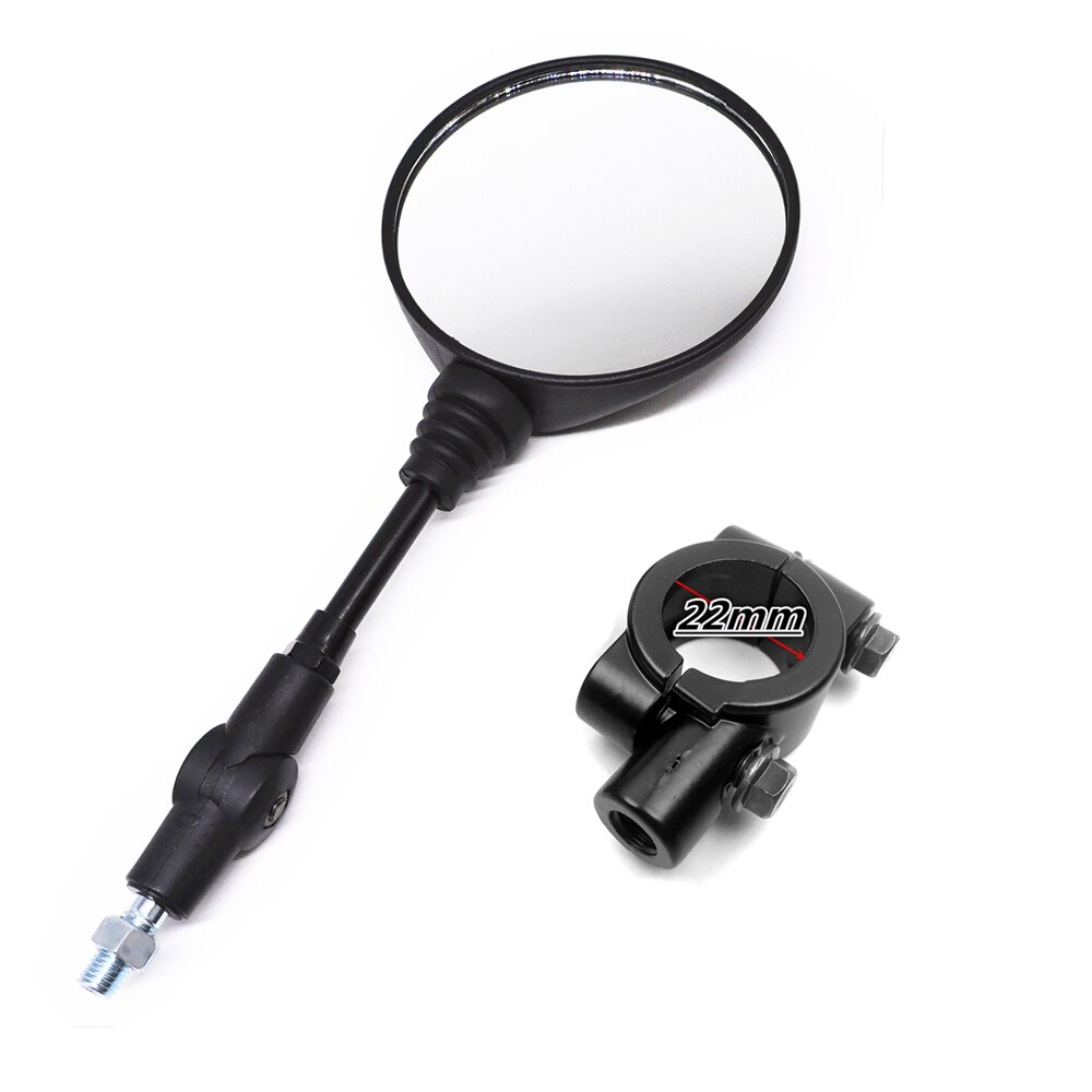 Sort universal anti-fald folde rundt spejl motorcykel sidespejle scooter e-cykel bakspejle bagside spejl 10mm