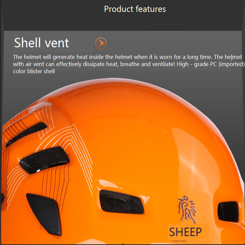 Durable Integrally-molded Rock Climbing Helmet Climbing Helmet Material PC+EPS Casco Ciclismo Helmet CE Certification