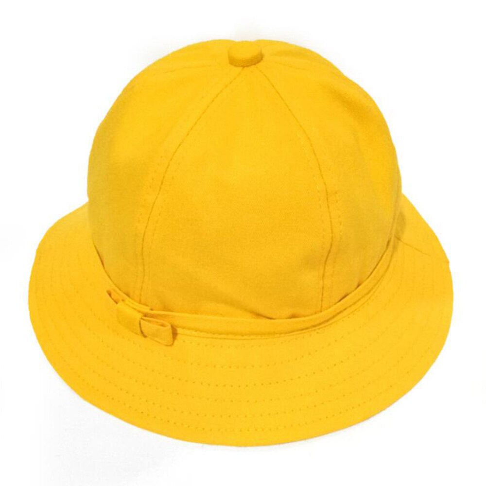 Cpas escolares para niños, sombrero amarillo para niños, pajarita para niños, sombrero de verano para playa, sombrero de cubo para niño y niña, 1-10 años, Japón: 52cm