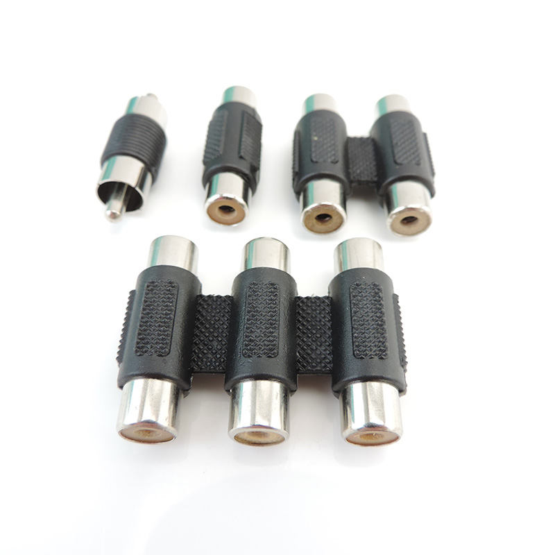 5pcs RCA Female to Female Jack Plug Connector Adapter Male to Male RCA Connector Video Audio Extender Cord Cable Converter