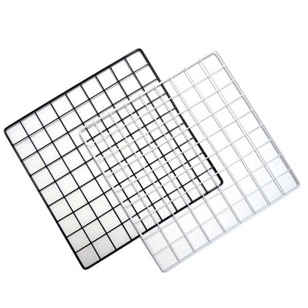 35cmx35cm Modern Home Wall Decoration Iron Grid Nordic Art Photo Displaying Frame Party Metal Shelf Mesh Postcards Diy Racks