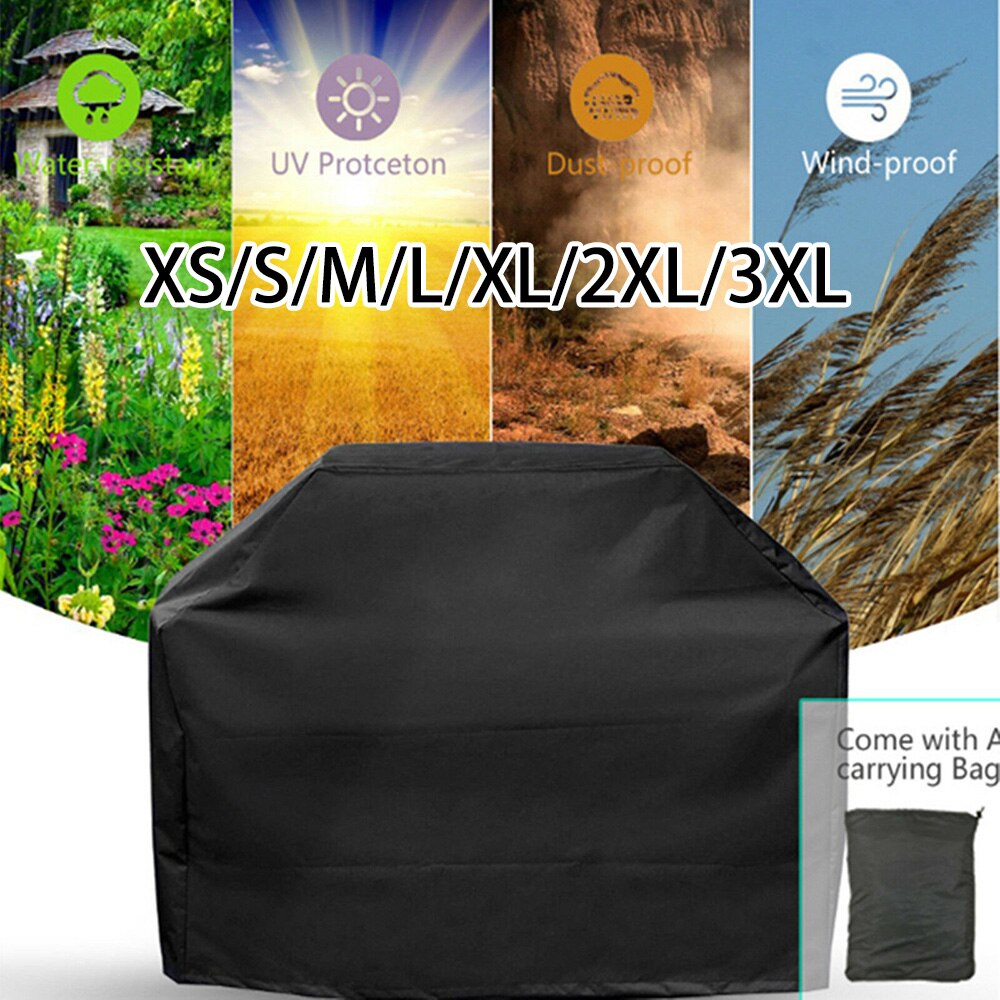 Heat resistance BBQ Grill Cover Rain Gas Black Oxford Cloth