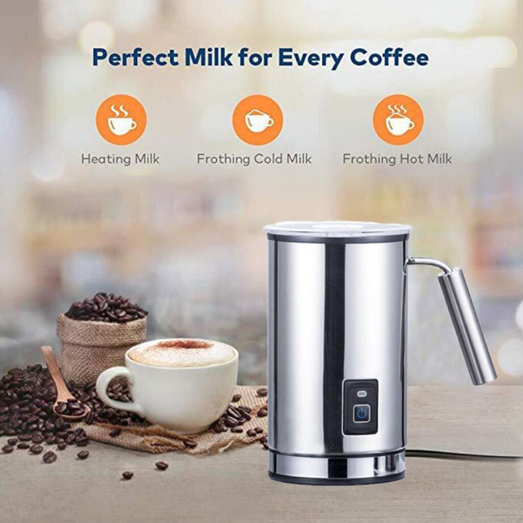 Electric Milk Frother Stainless Steel Milk Steamer EU Plug