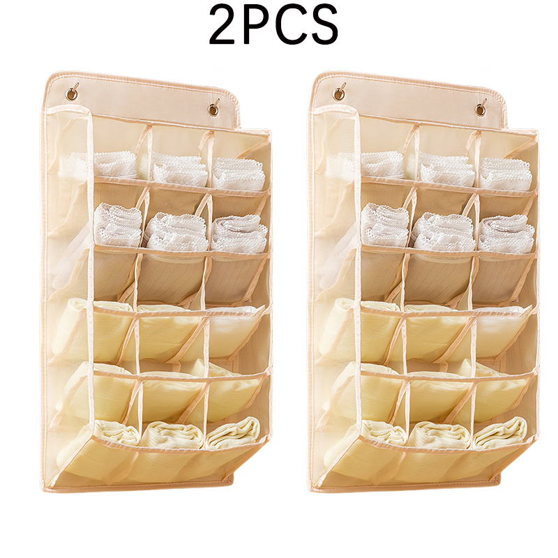 4 stuks ondergoed panty opslag hangende tas wandmontage beha opslag organisator rek thuis closet organisator opbergzakken: Army Green