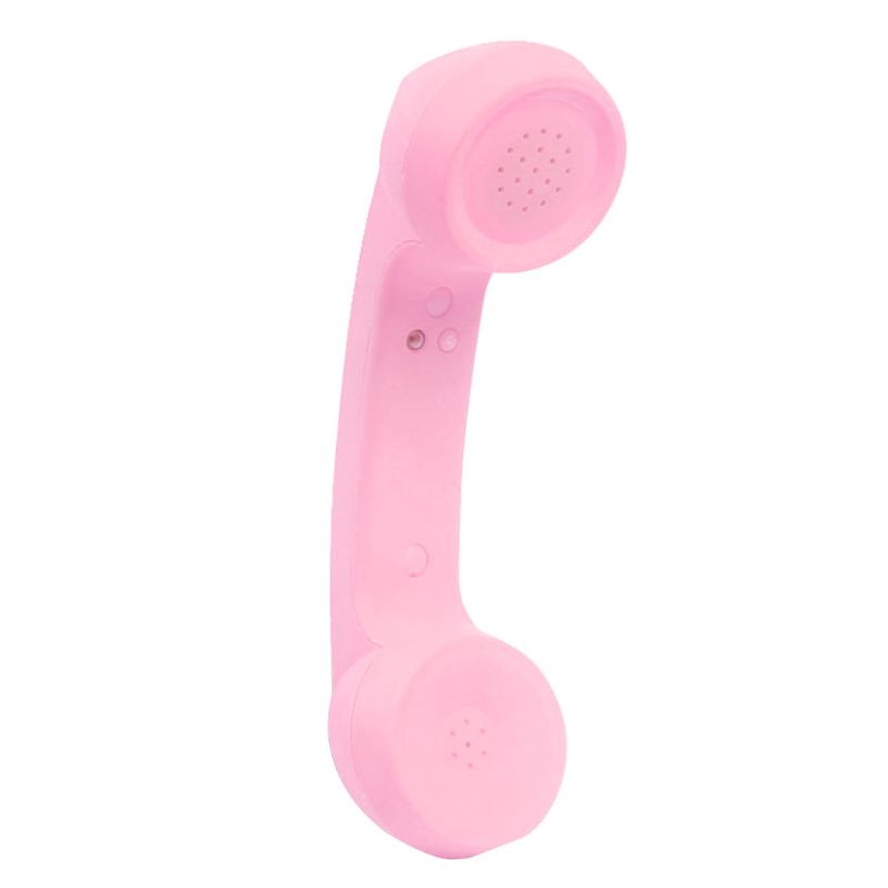 Auriculares inalámbricos universales para teléfono móvil, receptor a prueba de radiación, Bluetooth 2,0, Retro: Pink