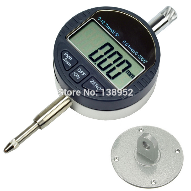 Digital urskiveindikator 0-12.7mm/0-25.4mm 0.01 med mini magnetisk basismagnetstandholdermåler måleværktøj