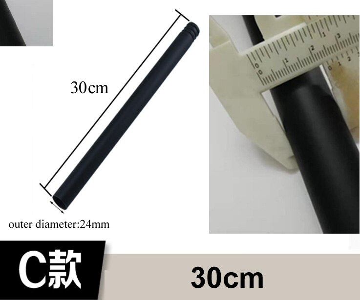 20/30/40cm dusche verlängerung stange ohne gewinde: C 30cm Schwarz