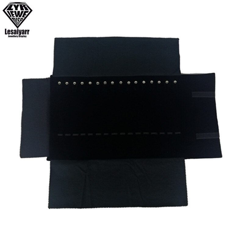 Jewelry Roll Bag Organizer - 55x29x1cm - Velvet - Foldable Travel Necklace Display Case