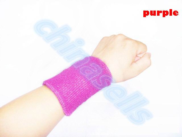 50pcs Sports Sweatband Cotton 8*8cm Terry Cloth Wrist Sweat Bands Tennis Fitness Basketball Wristband Wrist Support Protector: Purple 