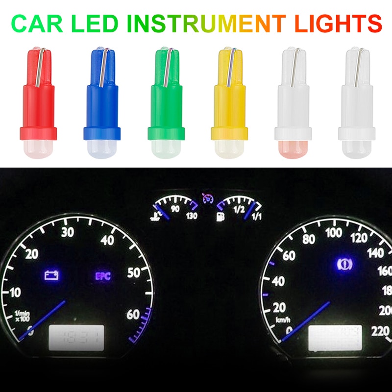 Car T5 COB LED Bulb Dashboard Lamp Panel Bulb Auto Car Instrument Indicate Light Signal Lamp Car Lights Car Accessories