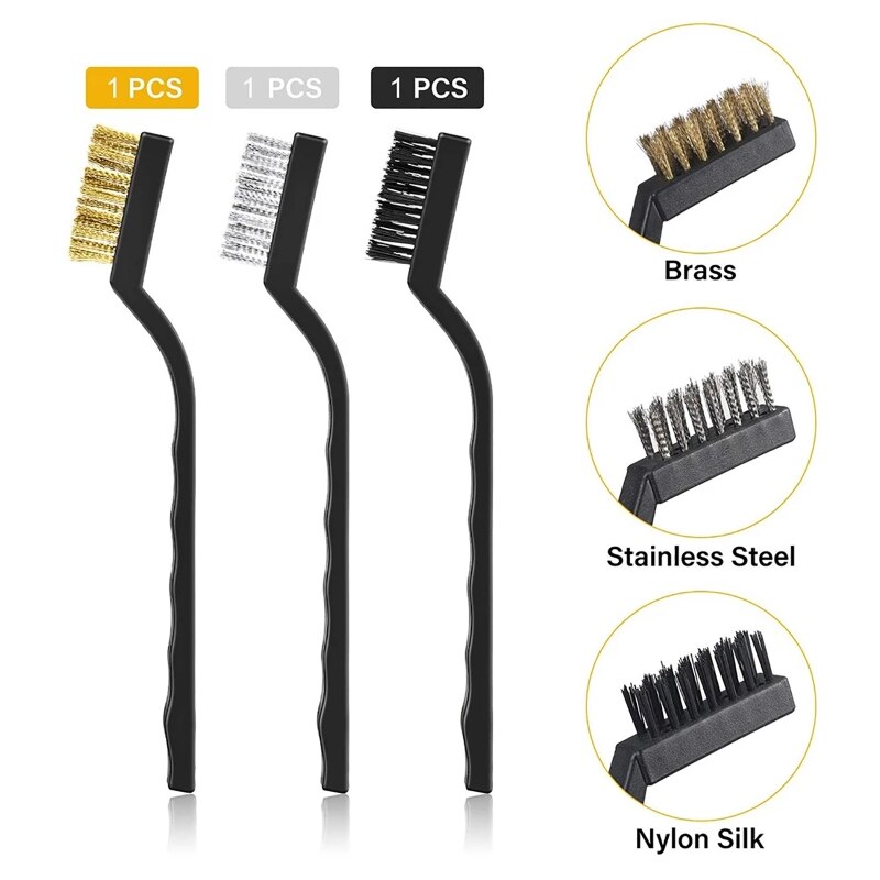 XX9A 3D Printer Nozzle Cleaning 4.7In Stainless Steel Brass Copper Wire Toothbrush
