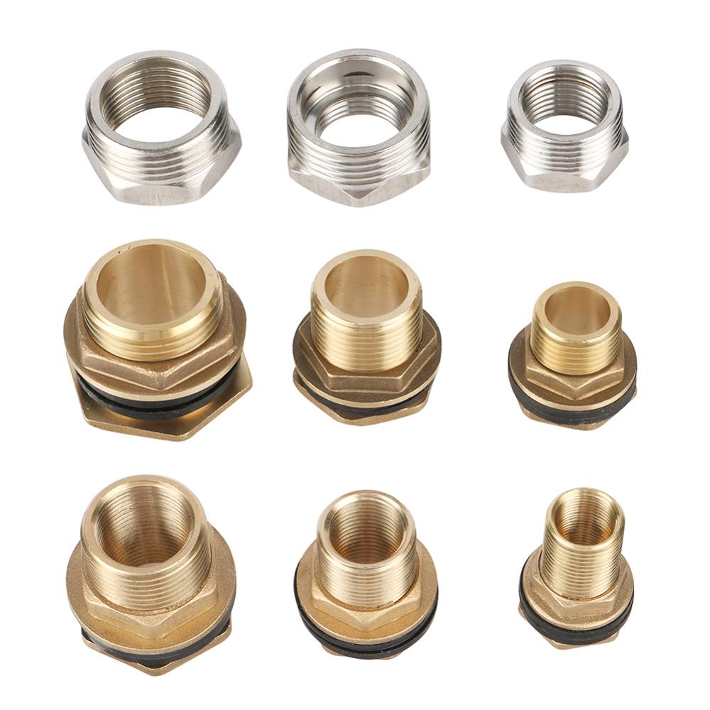 1/2" 3/4" 1" Female Male Thread Brass Connector Garden Water Reducer Connector Water Tank Aquarium Water Tap Faucet Coupling 2Pc